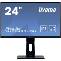 IIYAMA Monitor LED XUB2493HSU-B6 24” IPS 1920 x 1080 @100Hz 16:9 250 cd/m² 1000:1 1ms HDMI DP USB HUB HAS+PIVOT