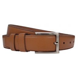 Curea barbati, eleganta, pentru costum, din piele naturala, Maro, 3cm - CK81MD