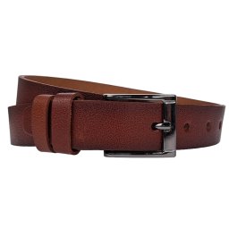 Curea barbati, eleganta, pentru costum, din piele naturala, Maro, 3cm - CK83M