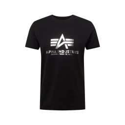 ALPHA INDUSTRIES Tricou negru / alb