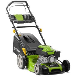 Masina de tuns gazon/iarba autopropulsata pe benzina FZR 4611-144B, putere 2.95 CP, 2.2 KW, 139 CC, motor 4 timpi, latime lucru 46 cm, inaltime taiere 25 - 70 mm, 8 trepte de taiere, cos colector 65 L