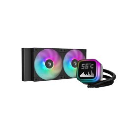 DeepCool CPU Water Cooler - LP240 (max. 21dB; max. 122,39 m3/h; 2x12cm, afișaj LED, negru)