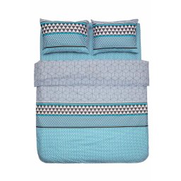 Lenjerie de pat dubla Heinner Home,100% bumbac, Densitate 132TC, 4 piese, Cearceaf pilota 180x200cm, Cearceaf pat 200x220cm, Fata de perna 50x70cm, Model Clair