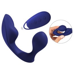 SMILE - vibrator anal și pentru chiloți cu telecomandă - albastru