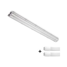 Brilagi - LED Tech. corp de iluminat pentru tuburi fluorescente OPTIMA T8, 2x soclu G13 pentru 18 W, 230 V, 4000 K, IP65, 128 cm