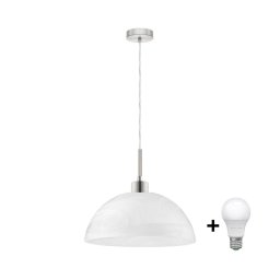 Lustră LED cu cablu, 1xE27/60W/230V, alb/transparent