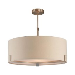 Lustră pe tijă Endon 95834 HAYFIELD 3xE27/40W/230V crom mat/bej