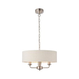 Lustră pe lanț Endon 94361 HIGHCLERE 3xE14/40W/230V bej/crom mat