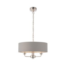 Lustră pe lanț Endon 94377 HIGHCLERE 3xE14/40W/230V gri/crom lucios