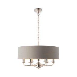 Lustră pe lanț Endon 94373 HIGHCLERE 6xE14/40W/230V gri/crom lucios