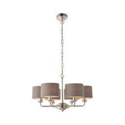 Lustră pe lanț Endon 94381 HIGHCLERE 6xE14/28W/230V gri/crom lucios
