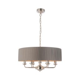 Lustră pe lanț Endon 94397 HIGHCLERE 6xE14/40W/230V gri/crom lucios