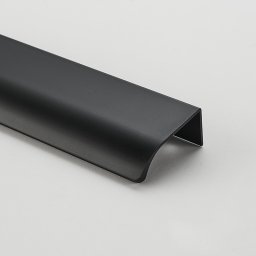 Maner metalic pentru mobilier, model Attis, Lungime totala = 50 120 200 300 400 1200 mm, finisaj negru mat (Distanta dintre gauri: 160 mm)