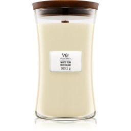Woodwick White Teak lumânare parfumată cu fitil din lemn 609.5 g