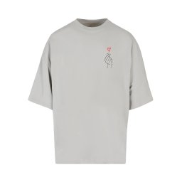Merchcode Tricou 'K Heart' gri / roșu / negru
