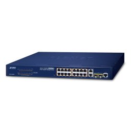 Switch PLANET FGSW-1816HPS network switch Managed L2 Fast Ethernet (10/100) Power over Ethernet (PoE) Blue