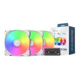 Kit 3x HP140 ARGB PWM Alb