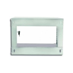 Dulap suspendat TECHly ECO 19cali 6U/320mm asamblat, usa de sticla, gri