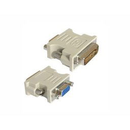 Adaptor video DVI-A tata la S-VGA mama, fixare cu suruburi, carcasa solida din plastic, bulk, Alb, GEMBIRD (A-DVI-VGA)