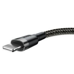 Cablu Date si Incarcare Apple iPhone, Baseus, USB la Lightning, Negru + Silver, Ultrarezistent - 1 m