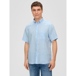 s.Oliver Camasa barbati cu maneca scurta din 100% in, Albastru deschis (SELECTATI MARIMEA: L)