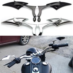Oglinzi moto custom cruiser chopper bobber crom negru motocicleta