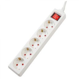 PRELUNGITOR SPACER, Schuko x 5, conectare prin Schuko (T), cablu 3 m, 16 A, max. 3500W, protectie supratensiune, protectie copii, alb, PP-5-30 (timbru verde 0.18 lei)