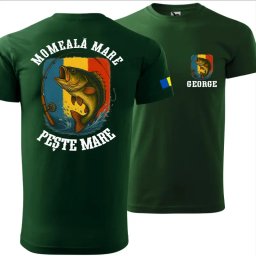 Tricou Personalizat pentru Pescari , Momeala Mare Peste Mare Tricolor