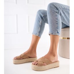 Gemre Espadrile maro cu barete pe platformă Jerisa