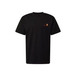 Carhartt WIP Tricou 'American Script' galben auriu / roșu burgundy / negru