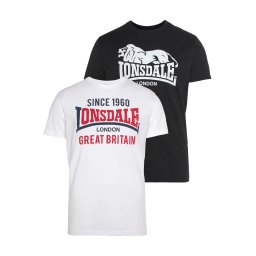 LONSDALE Tricou 'Collessie' roșu / negru / alb