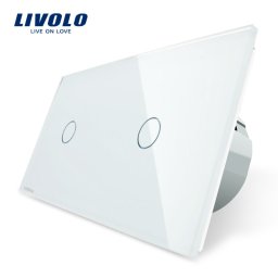 Intrerupator simplu + simplu cu touch Livolo din sticla SmartElectro IntelligentHouse