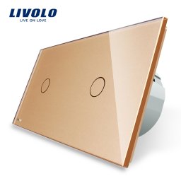 Intrerupator simplu + simplu cu touch Livolo din sticla SmartElectro IntelligentHouse