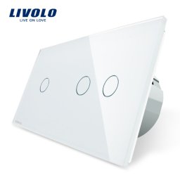 Intrerupator simplu + dublu cu touch Livolo din sticla SmartElectro IntelligentHouse