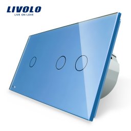 Intrerupator simplu + dublu cu touch Livolo din sticla SmartElectro IntelligentHouse