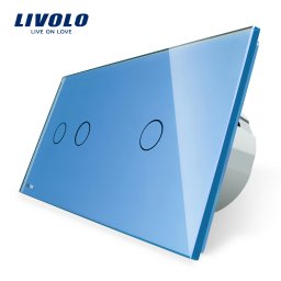 Intrerupator dublu + simplu cu touch Livolo din sticla SmartElectro IntelligentHouse
