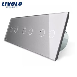 Intrerupator dublu+dublu+dublu cu touch Livolo din sticla SmartElectro IntelligentHouse
