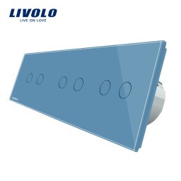 Intrerupator dublu+dublu+dublu cu touch Livolo din sticla SmartElectro IntelligentHouse