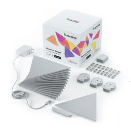 Kit 15 Panouri luminoase Nanoleaf Shapes Triangles, Iluminare LED RGBW, Senzor muzica, Cablu 2.5 m, Compatibil cu asistenti vocali SmartElectro IntelligentHouse