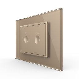Intrerupator dublu cu touch Livolo cu rama din sticla, standard Italian - Serie noua SmartElectro IntelligentHouse