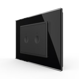 Intrerupator dublu cu touch Livolo cu rama din sticla, standard Italian - Serie noua SmartElectro IntelligentHouse