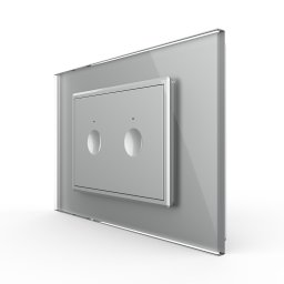 Intrerupator dublu cu touch Livolo cu rama din sticla, standard Italian - Serie noua SmartElectro IntelligentHouse