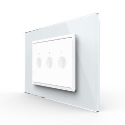 Intrerupator triplu cu touch Livolo cu rama din sticla, standard Italian - Serie noua SmartElectro IntelligentHouse