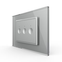Intrerupator triplu cu touch Livolo cu rama din sticla, standard Italian - Serie noua SmartElectro IntelligentHouse