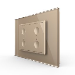 Intrerupator cvadruplu cu touch Livolo cu rama din sticla, standard Italian - Serie noua SmartElectro IntelligentHouse