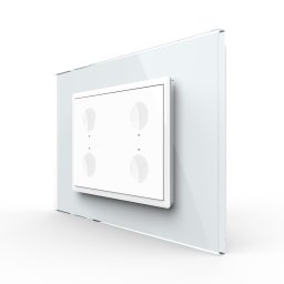 Intrerupator cvadruplu cu touch Livolo cu rama din sticla, standard Italian - Serie noua SmartElectro IntelligentHouse