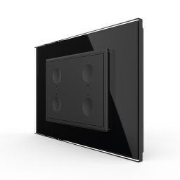 Intrerupator cvadruplu cu touch Livolo cu rama din sticla, standard Italian - Serie noua SmartElectro IntelligentHouse