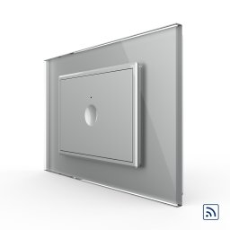Intrerupator simplu wireless cu touch Livolo cu rama din sticla, standard Italian - Serie noua SmartElectro IntelligentHouse