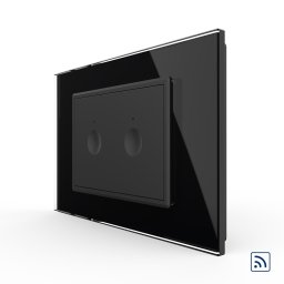 Intrerupator dublu wireless cu touch Livolo cu rama din sticla, standard Italian - Serie noua SmartElectro IntelligentHouse