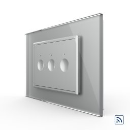 Intrerupator triplu wireless cu touch Livolo cu rama din sticla, standard Italian - Serie noua SmartElectro IntelligentHouse